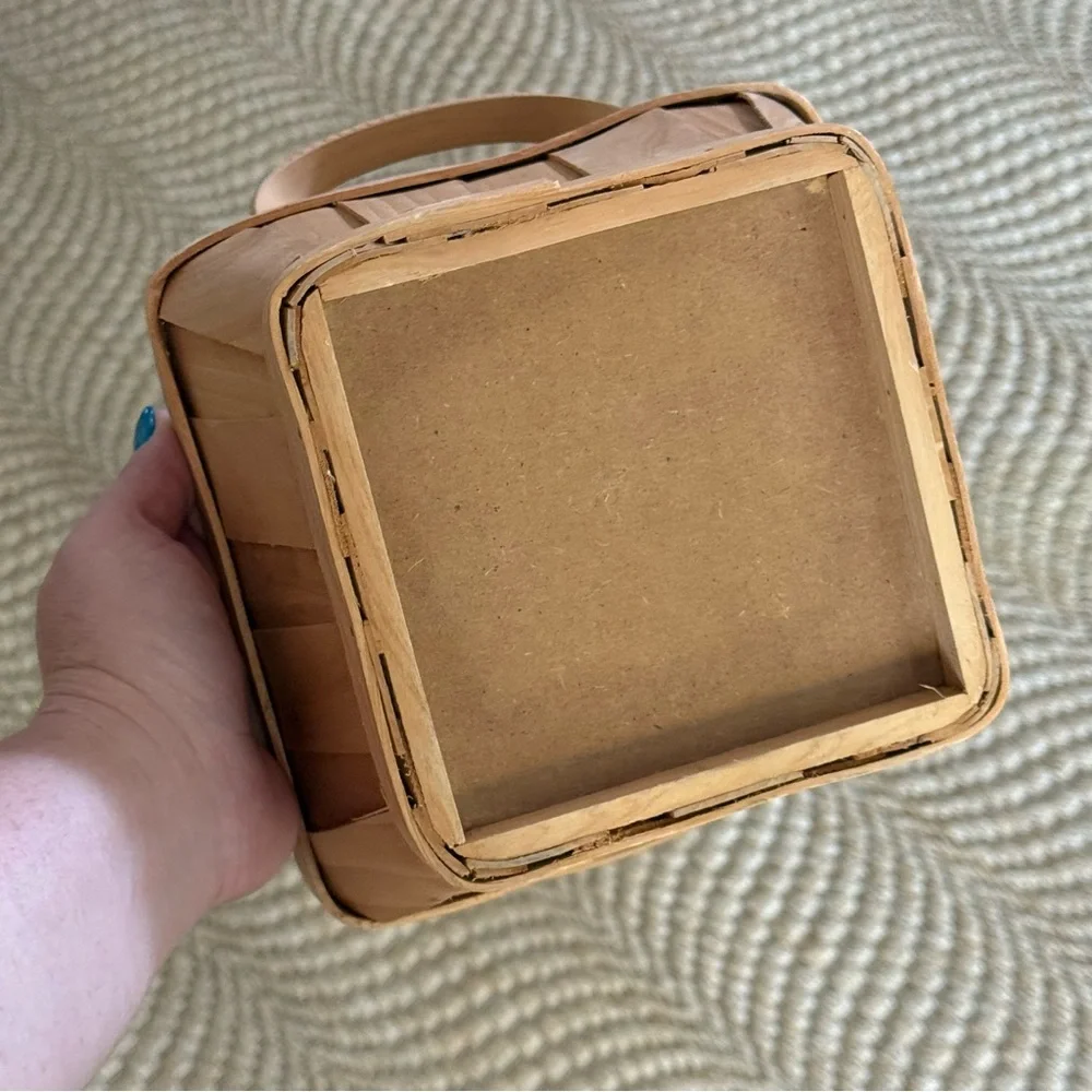 Small Natural Wooden Storage Basket Wood Home Decor